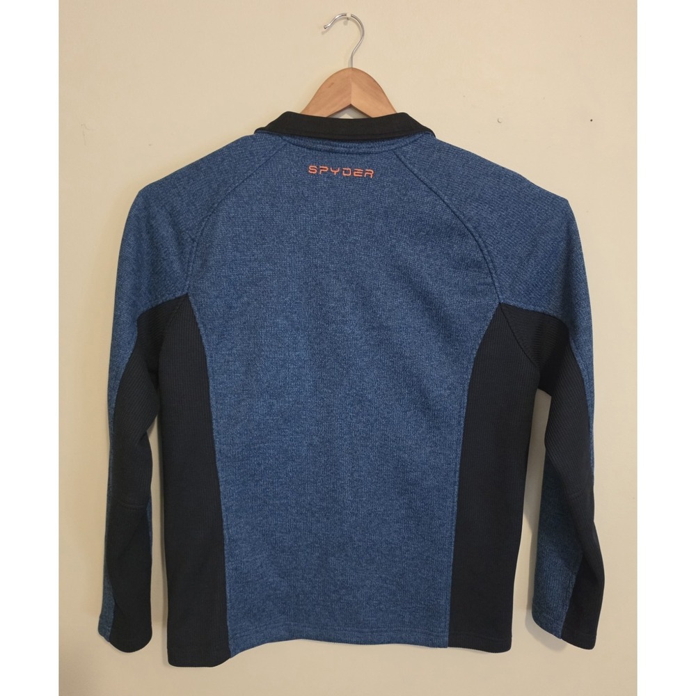 Spyder Men's Full Zip Fleece Stryke Jacket Blue/Black/Orange Size L - Picture 3 of 8